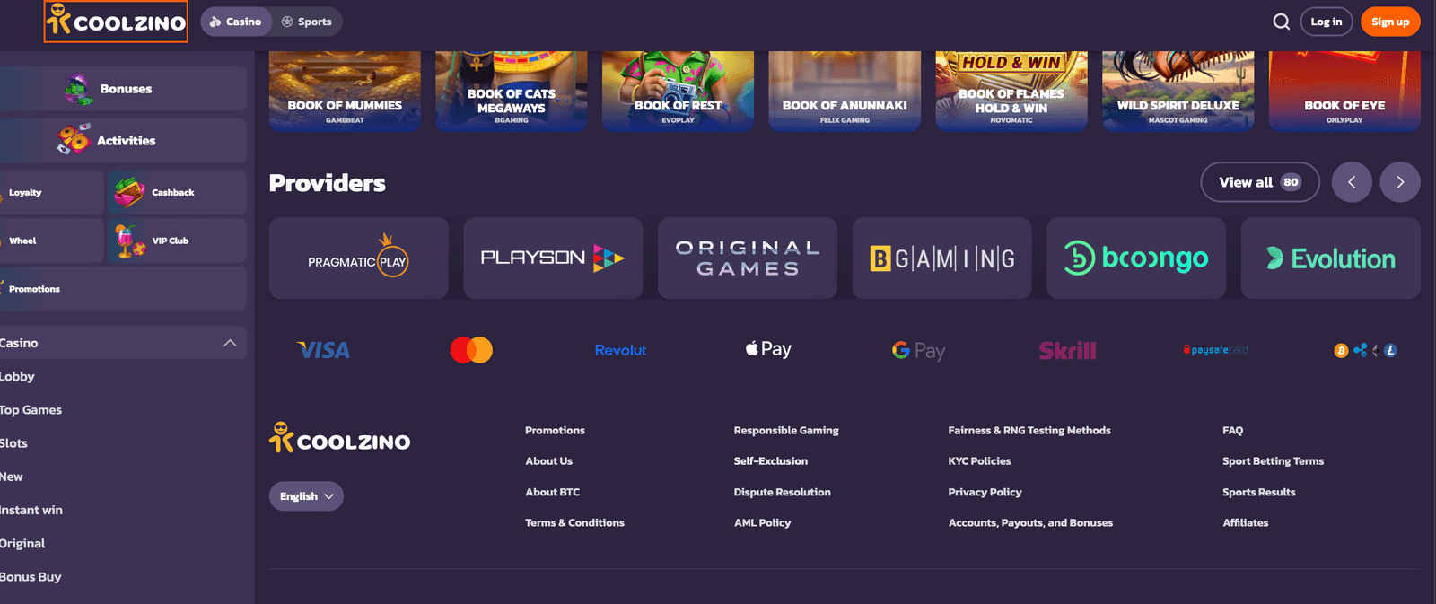 Coolzino payments