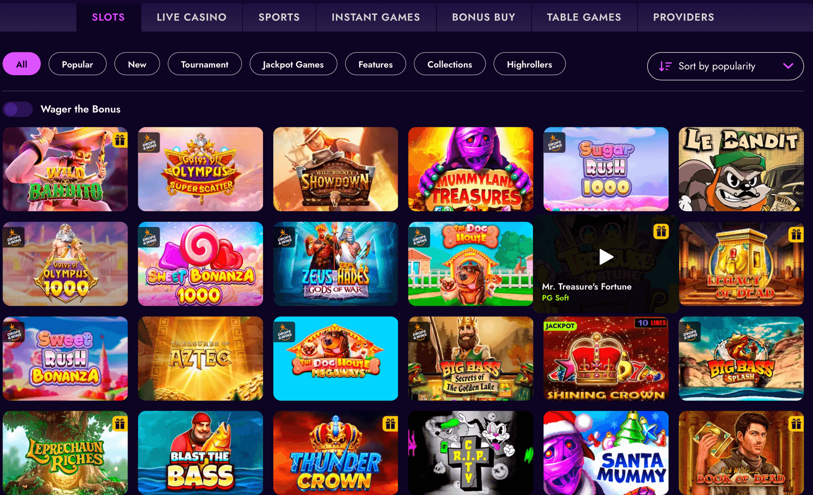 Irwin slot lobby