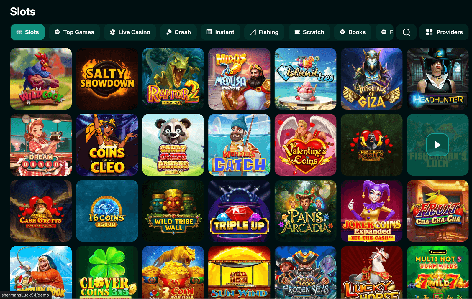 RX Casino slots lobby