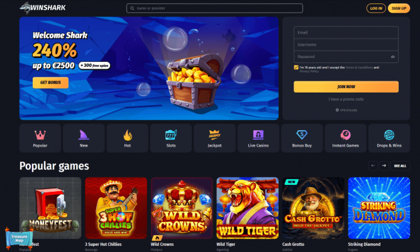 winshark casino online